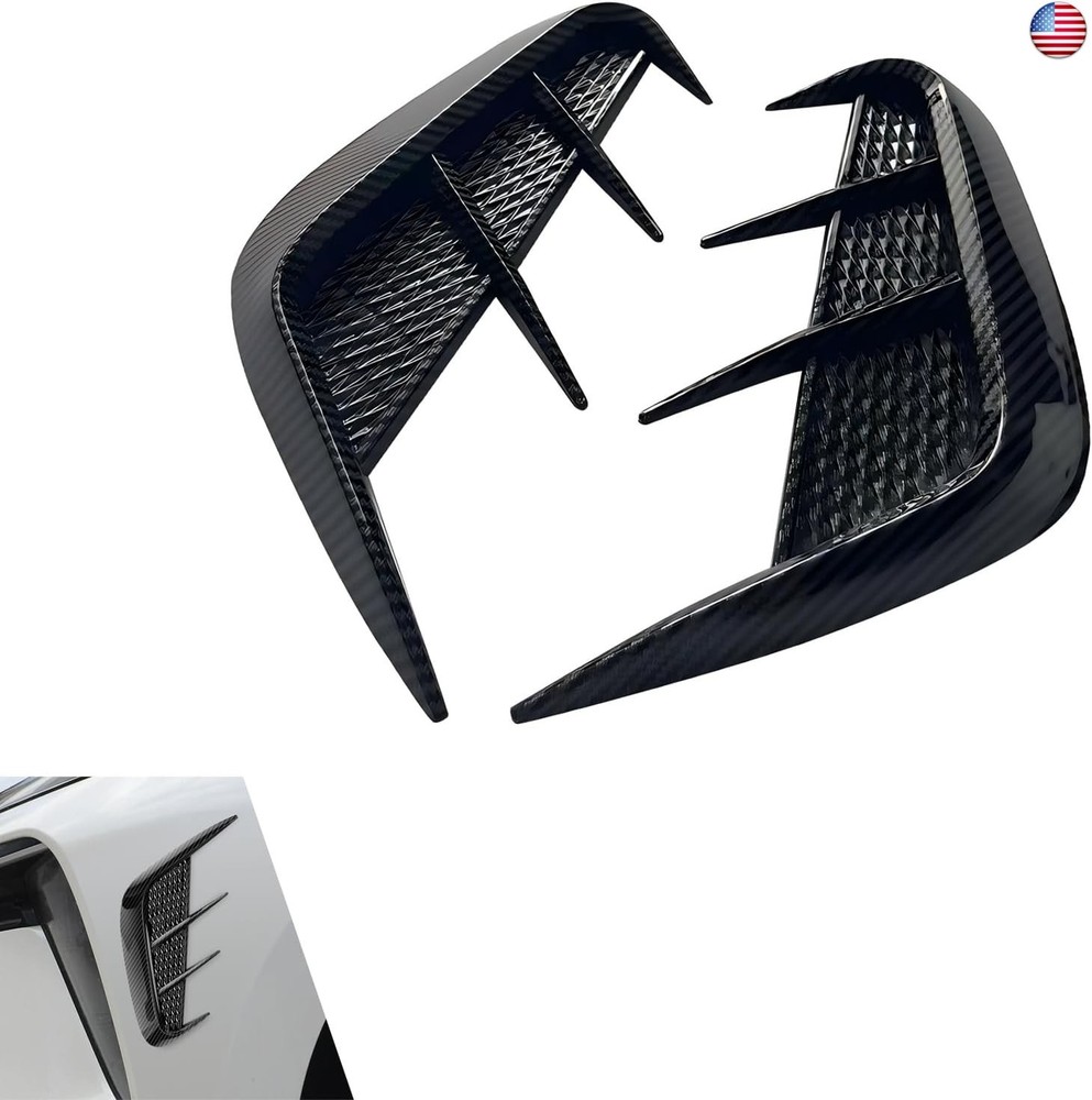 2 PCS Side Vent Trim, Fashion Style Car Fender Sticker, Self-Adhesive Sporty