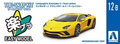 1/32 The Snap Kit Lamborghini Aventador S Pearl Yellow Plastic Model Kit AOSHIMA