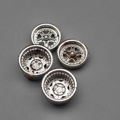 AMT/ERTL 1/25 Mummy Machine Parts Kitbash Chrome Drag Wheels Damaged Finish
