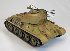 1/72 WWII T-34 with ZSU Flak 38 Military Wheels7213 Models kits