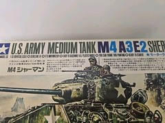 Vintage Tamiya U.S. Army Medium Tank M4 A3E2 SHERMAN Model Kit 1:35 Scale READ