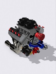 1/24 1/25 3D Resin Pro Stock Hemi Engine /W Transmisison Scale Model Kit parts