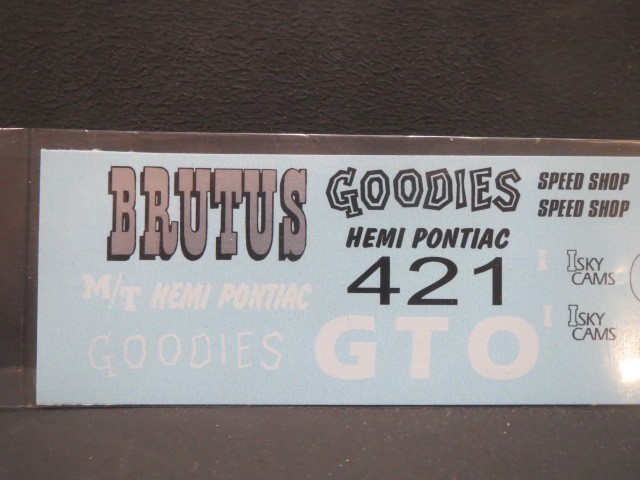 Brutus 65 GTO AWB 1/25th Decal from Fremont Racing Specialties
