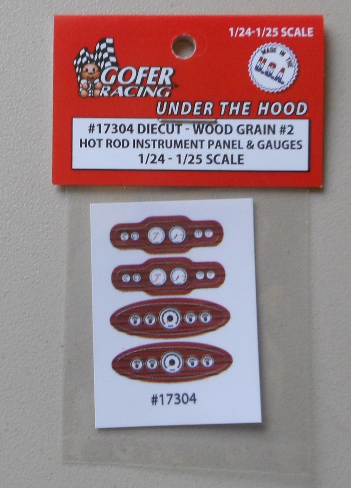 WOOD HOT ROD INSTRUMENT PANEL GAUGES 1:24 1:25 GOFER RACING CAR MODEL 17304