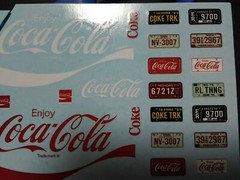 AMT Ford C-600 1/25 COE COKE Coca Cola waterslide decal sheet license plates lot