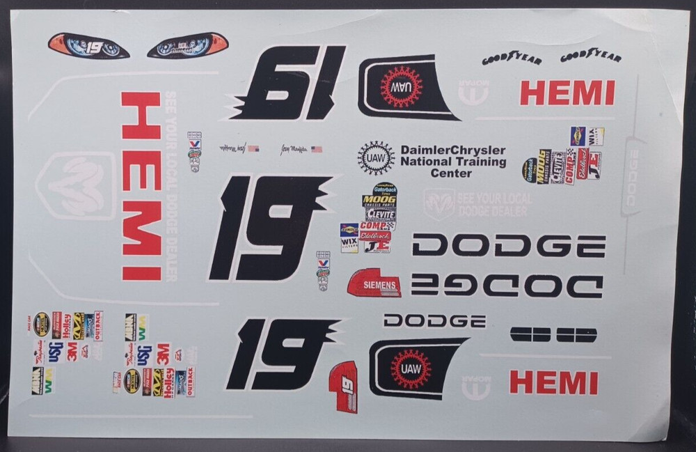 Unknown | No. ? | 1:18 NASCAR #19 Dodge Hemi Decals