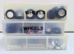 LOT of 1:25 1:24 MODEL WHEELS, TIRES, RIMS, etc. plus BONUS of 7 PARTS BOXES