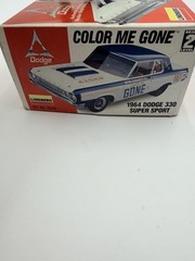 Lindberg Color Me Gone 1964 Dodge 330 Super Sport 1:25 Scale MISSING TIRES VTG