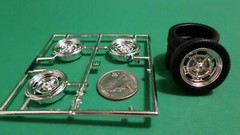 57 1957 Chevy Bel Air 1/25 Large Chrome Halibrand Sebring Rim Wheel Skinny Tires