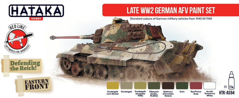 Hataka Hobby Paints LATE WORLD WAR II GERMAN AFV COLORS Acrylic Paint Set
