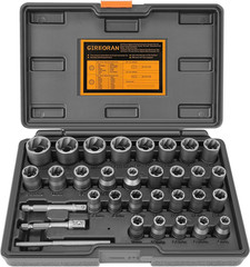 Upgrade Bolt Extractor Kit, 32 Piece Stripped Bolt Extractor Socket Set, Rounded