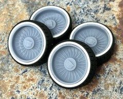 Resin 22 In. “The Caddy” Restomod Wheels, W/ One Inch Whitewalls,1/24 1/25 Scale