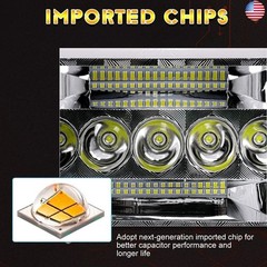 BraveWAY 5×7 7×6 LED Headlights Chips High/Low Beam with Halo Angel Eyes White