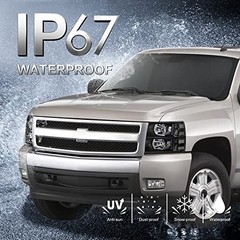 Headlight Assembly Compatible with 2007-2013 Chevy Chevrolet Black/Clear/Clear