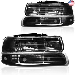 Headlight Assembly, Compatible with 1999-2002 Chevy Silverado 1500