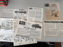 6 VINTAGE INSTRUCTION SHEETS ONLY~MPC AND REVELL MODEL KITS