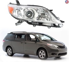 munirater Chrome Housing Halogen Headlight Assembly Replacement for Sienna