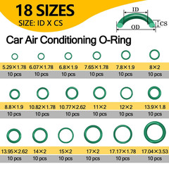 265 Pcs AC O Ring & Gasket Seal Kit for R134A – Durable A/C Compressor Port Seal
