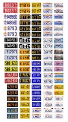 1/43 scale model car assorted USA California license plates state tags 1:43