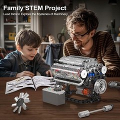Interactive V8 Engine Model – DIY Building Kit with Moving Parts for Ages 14+