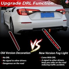 Smoked Housing Full LED Rear Reflector Fog DRL Kit for Honda Civic 11th