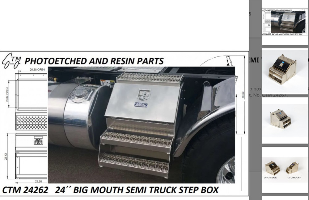PHOTOETCHED 24″ TRUCK STEP BOX CTM24262 1/25 or 1/24 scale