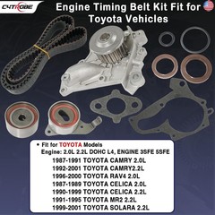 Engine Timing Belt Kit with Water Pump Compatible with 1987-2001 Toyota Camry,