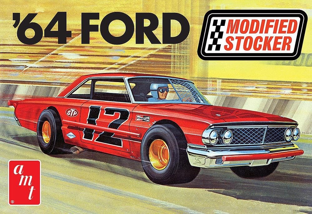 AMT 1964 Ford Galaxie Modified Stocker 1:25 8.5 inches long, Molded Color