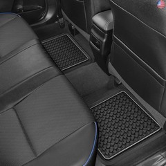Motor Trend Houndstooth Design Rubber Car Floor Mats for Autos SUV Truck &
