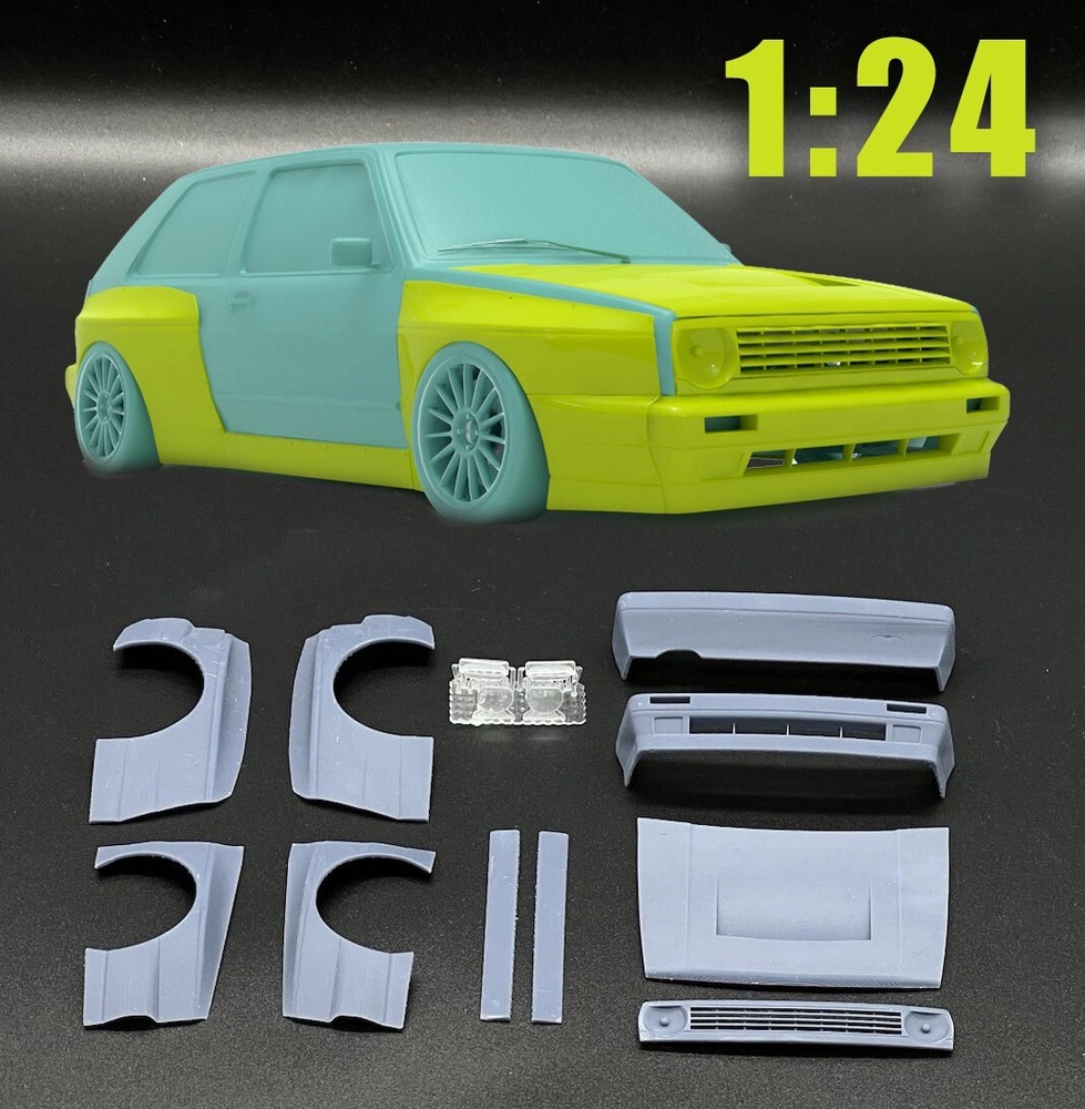 1:24 Volkswagen VW Golf MK2 PandemStyle Widebody Transkit For Revell & Fujimi