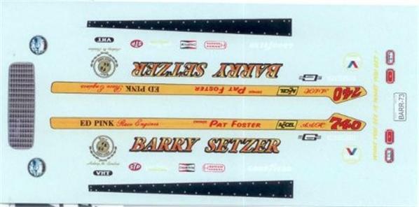 Yesteryear Barry Setzer Vega F/C Drag decal