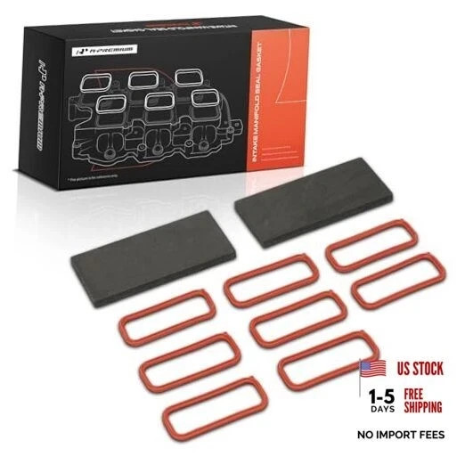 Lower Engine Intake Manifold Gasket Set Compatible with Chevy, Pontiac,