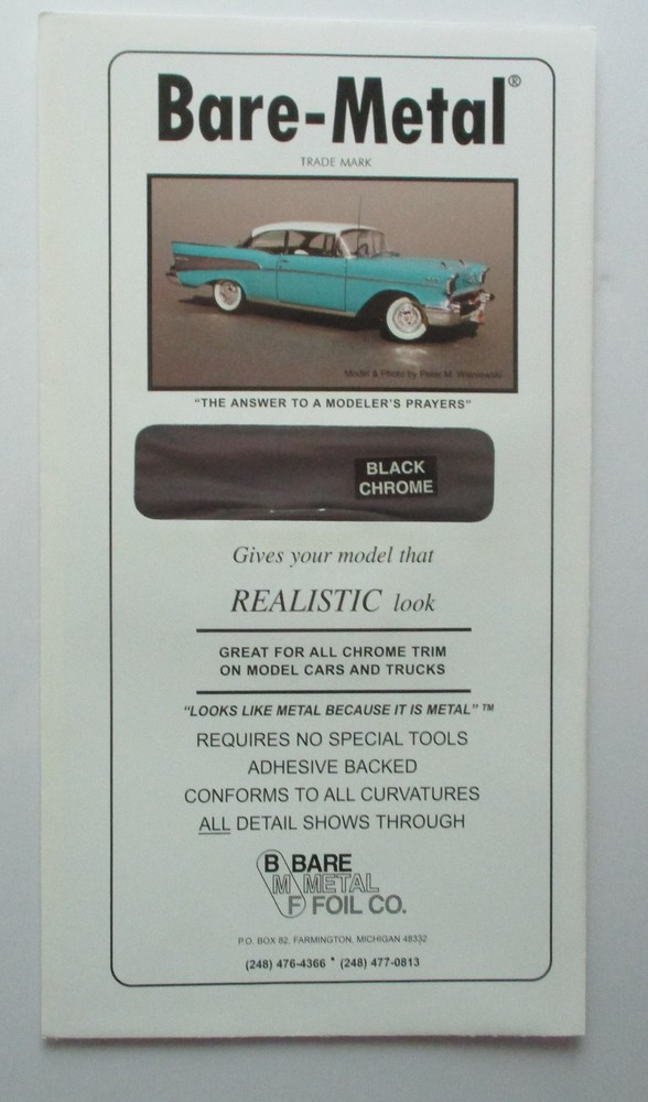 6 x 11 Thin Sheet Black 1:24 1:25 Bare Metal Foil Model Car Accessory Creased