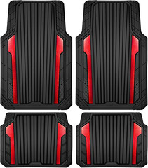 Heavy Duty Rubber Car Mats Metallic, Aluminum Film All Weather Floor Mats Waterp