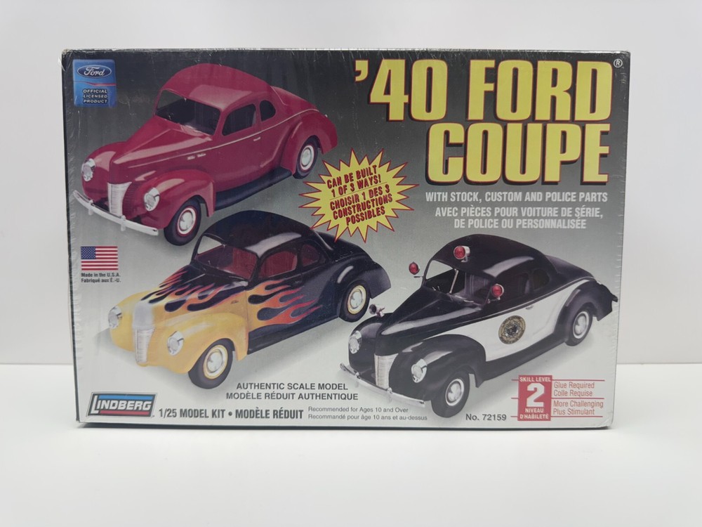 Lindberg ’40 Ford Coupe 1/25 scale plastic model kit build 1 of 3 ways (SEALED)