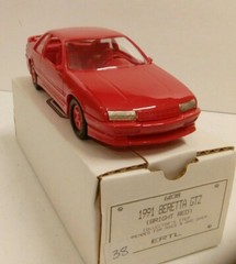1991 CHEVY BERETTA GTZ BRIGHT RED PROMO ERTL CAR AMT NIB 6038 GENERAL MOTORS GM