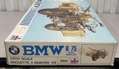 ESCI MOTORCYCLE BMW R / 75 W SIDECAR SCALE 1/9TH MODEL KIT BOX 1986