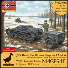 NUMODEL NMGER411 | 1/72 WWII Munitionsschlepper I Ausf A Light Tank w/ Trailer