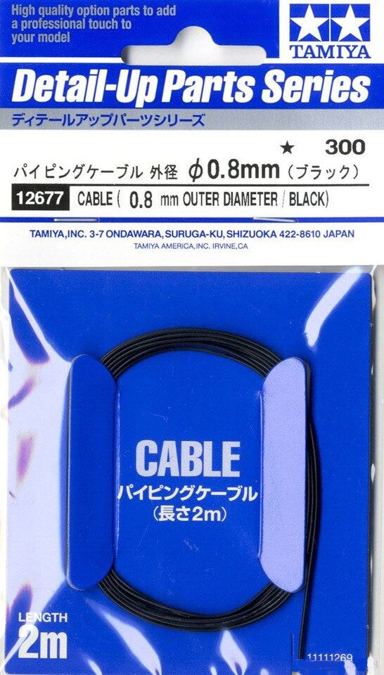 Tamiya 1/24 Detail Up Parts Cable 0.8mm 12677