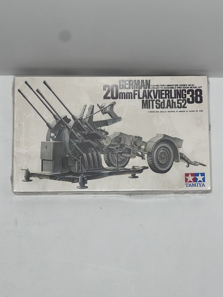 Tamiya German 20mm Flakvierling 38 MITSd.Ah.52 1:35 Scale Model Kit MM-191 – New