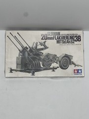 Tamiya German 20mm Flakvierling 38 MITSd.Ah.52 1:35 Scale Model Kit MM-191 – New