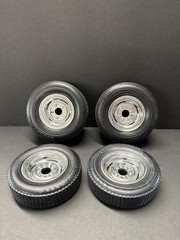 1:8 (4) Chrome Stock Steel Two Piece wheels Fits Monogram/Revell kits
