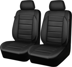 Faux Leather Car Seat Covers Front Seats Only, 3D Foam Support Car Seat Covers,