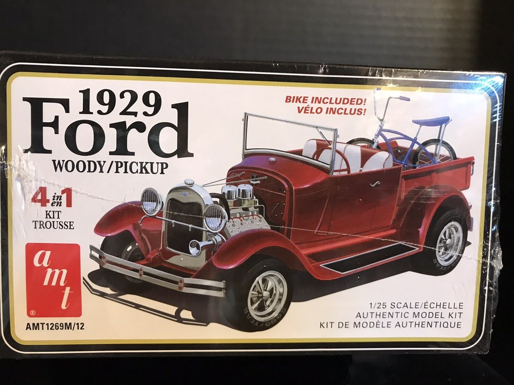 AMT 1269M/12 1929 FORD WOODY/PICKUP 4 in 1 MODEL KIT-NIB-1/25 SCALE