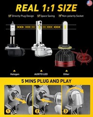 AUXITO 881 LED Fog Light Bulbs, 16,000LM 500% Super Brighter, 10 Years