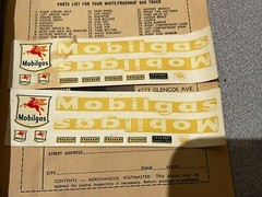 VINTAGE 1956 REVELL WHITE FRUEHAUF MOBILGAS GAS TRUCK MODEL KIT SEALED CONTENTS