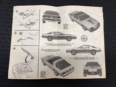 Monogram 1982 Z/28 Camaro 1/8 Scale #2607 Instructions Indy 500 Pace Car Manual