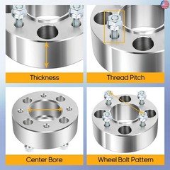 OCPTY 4×110 Wheel Spacers 2 inch Bore 74.1mm with 10×1.25 Studs Wheel Spacers