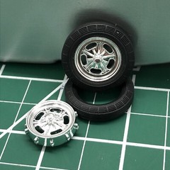 Funny Car Gasser Drag Race Halibrand WHEELS W TIRES 1:25MM SeRch LBR Model Parts