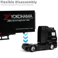 1/43 Scale European Style Semi Truck with Transport Container Die-Cast Model – H